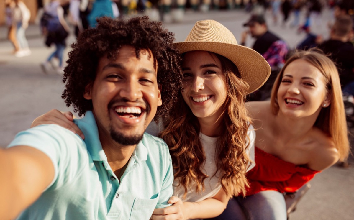 People smiling together in community